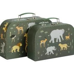 A Little Lovely Company Legekufferter>Kuffertsæt - 2 stk. - 29x20/25,5x18 cm -