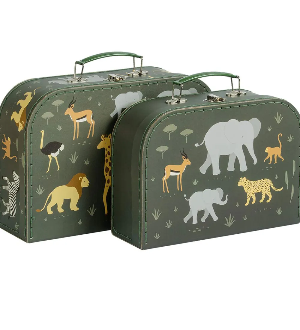 A Little Lovely Company Legekufferter>Kuffertsæt - 2 stk. - 29x20/25,5x18 cm -