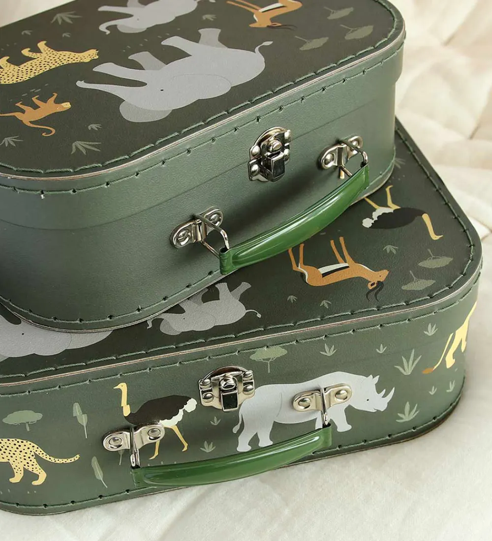 A Little Lovely Company Legekufferter>Kuffertsæt - 2 stk. - 29x20/25,5x18 cm -