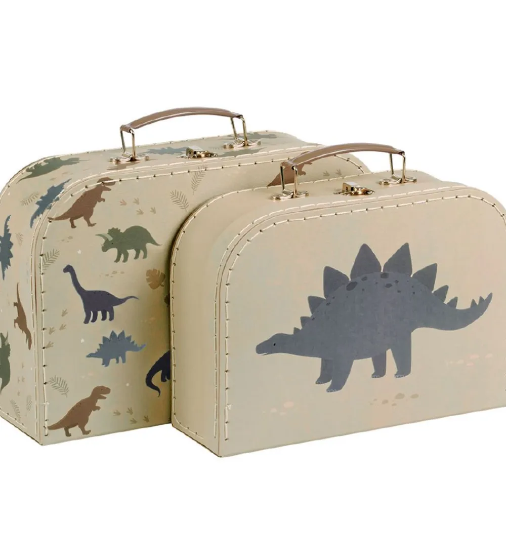 A Little Lovely Company Legekufferter>Kuffertsæt - 2 stk - 29x25,5 cm - Dinosa