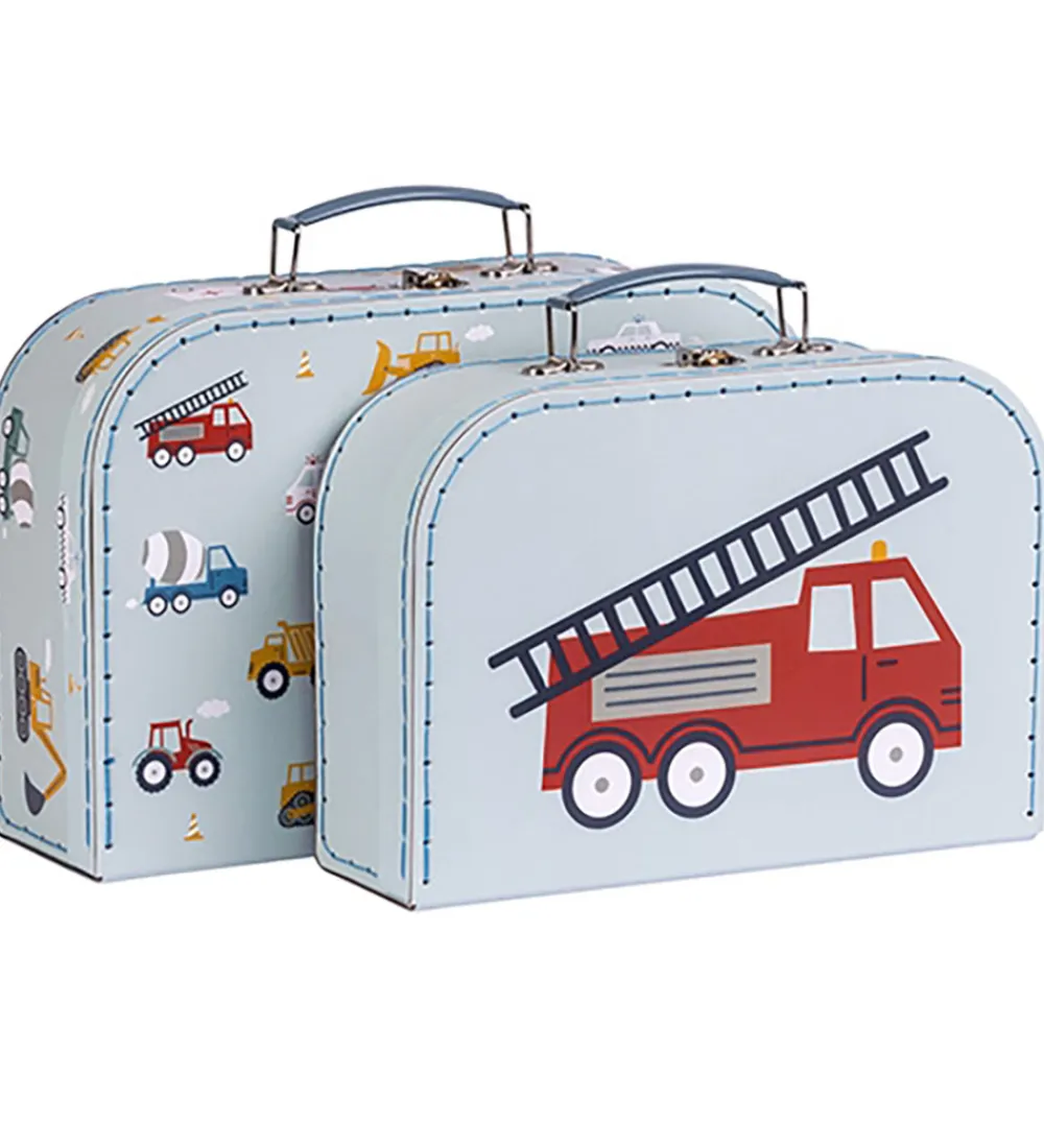 A Little Lovely Company Legekufferter|Rolleleg>Kuffertsæt - 2 stk. - 29x20/25,5x18 cm -