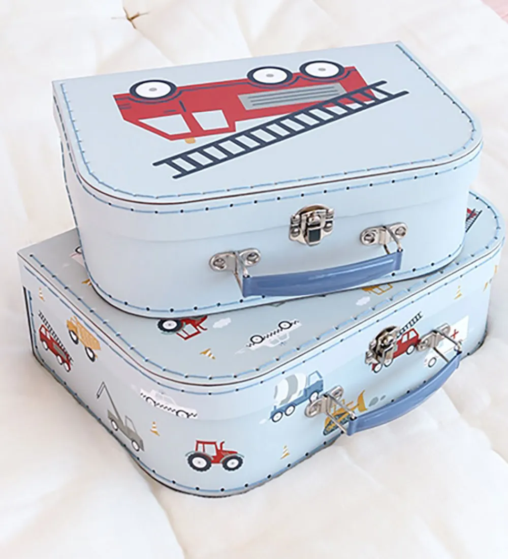 A Little Lovely Company Legekufferter|Rolleleg>Kuffertsæt - 2 stk. - 29x20/25,5x18 cm -