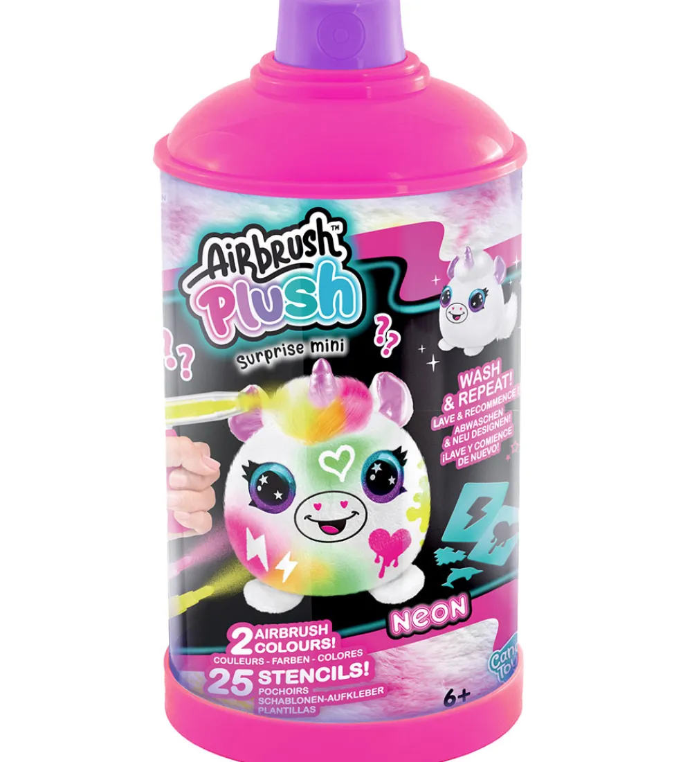 Airbrush Plush Kreasæt>Bamse - 10 cm - Neon Mini Mystery Kit