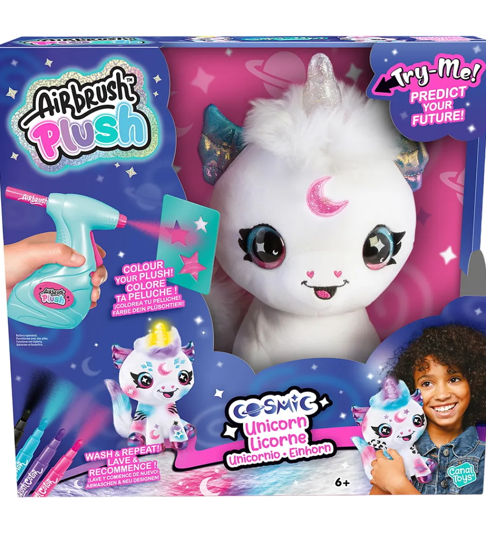 Airbrush Plush Bamser>Bamse m. Lys - 27 cm - Kosmisk Enhjørning