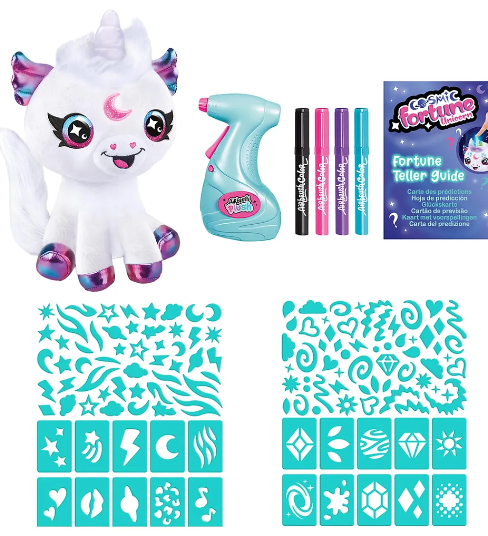 Airbrush Plush Bamser>Bamse m. Lys - 27 cm - Kosmisk Enhjørning