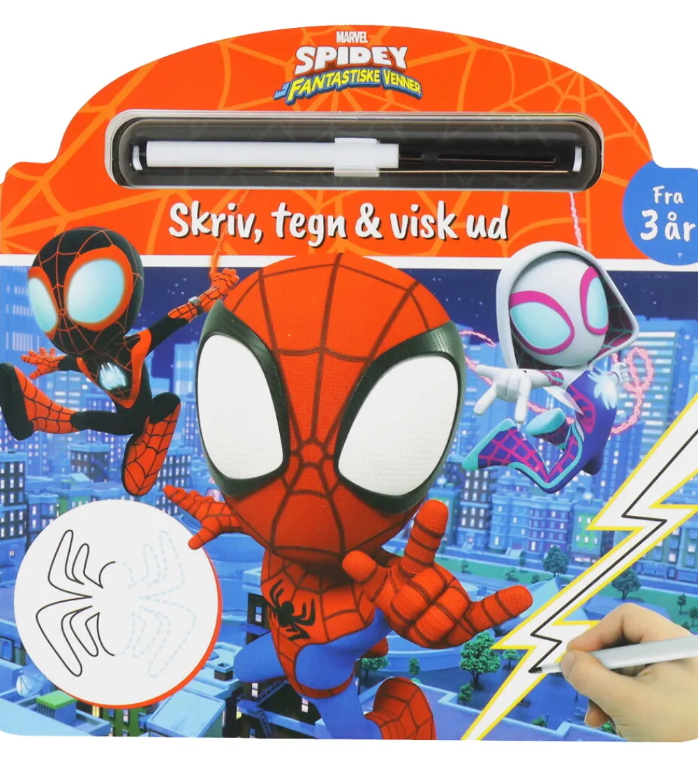 Alvilda Kreativ Leg|Bøger>Aktivitetsbog - Marvel Spidey - Skriv, Tegn & Visk Ud