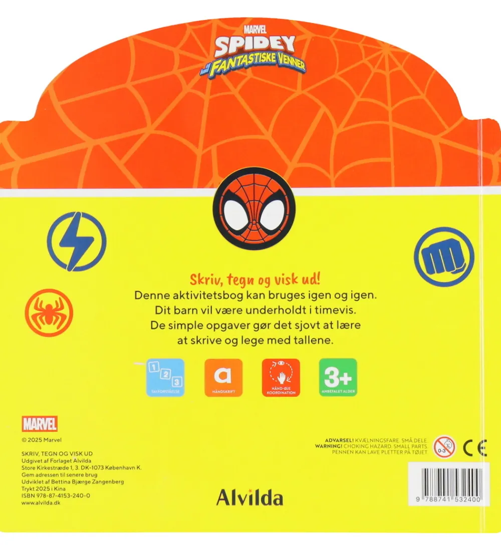 Alvilda Kreativ Leg|Bøger>Aktivitetsbog - Marvel Spidey - Skriv, Tegn & Visk Ud