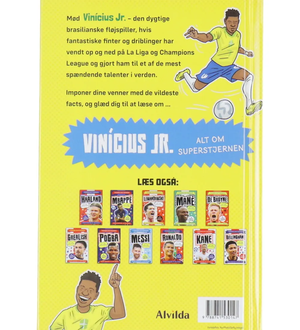 Alvilda Bøger>Bog - Fodboldstjerner - Vinicius Jr. - Dansk