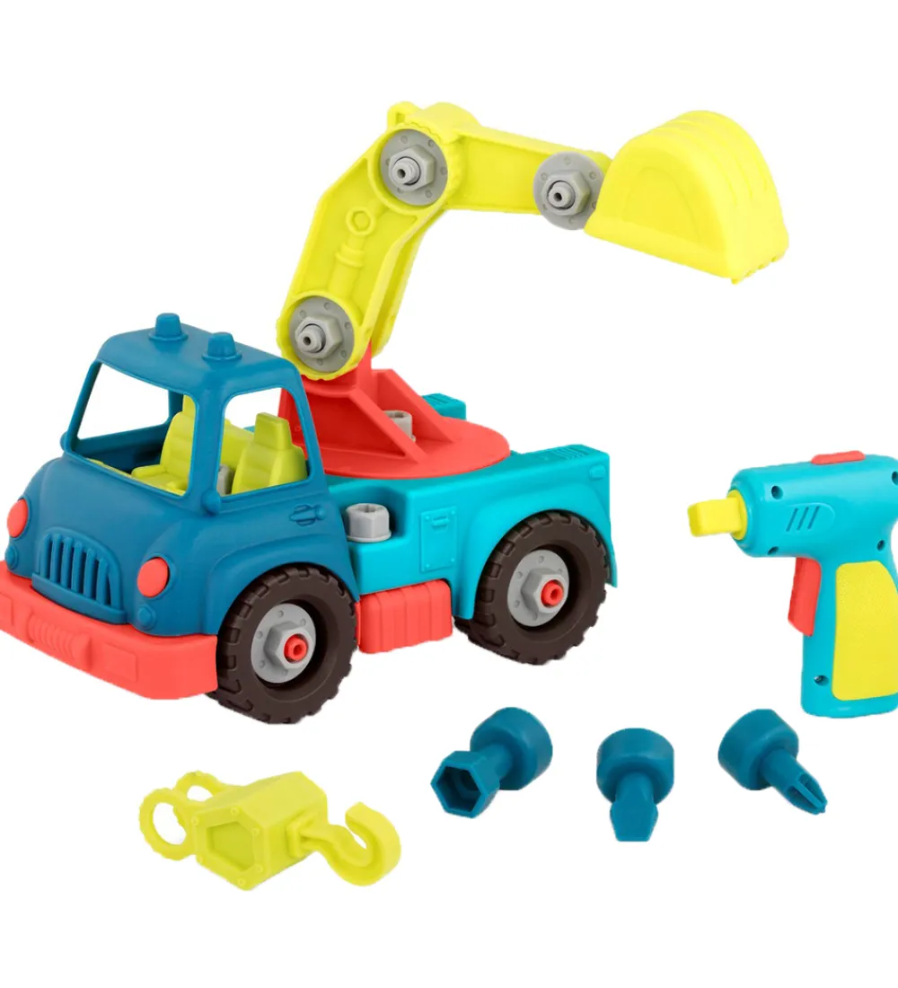 B. toys Biler, Tog Og Køretøjer|Udeleg Og Udendørs Legetøj>Bil - Happy Cruisers - Take-Apart Kranbil - 31 Dele