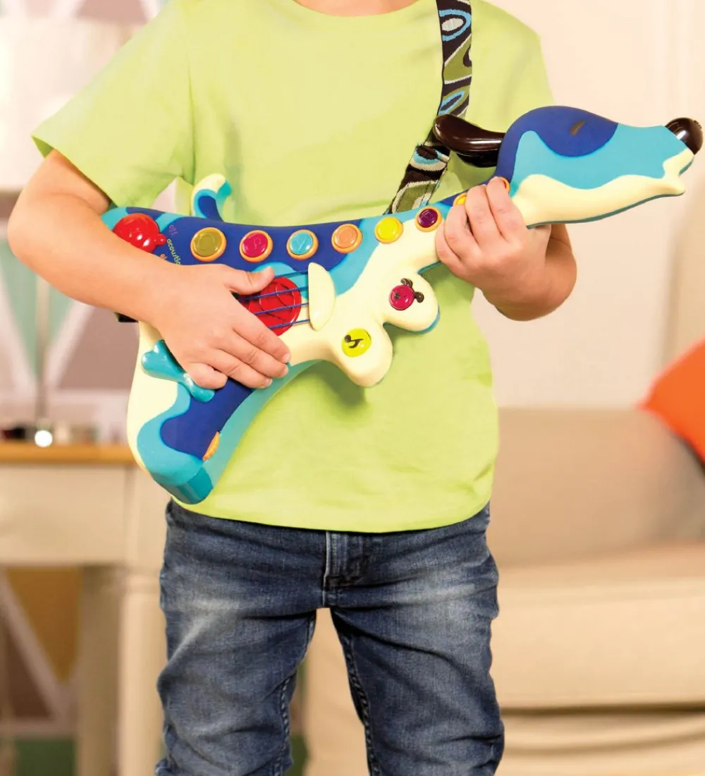 B. toys Musikinstrumenter>Guitar m. Lyd - Woofer - Blå