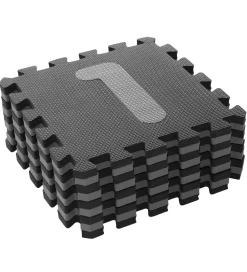 BabyDan Legetæpper Og Legegulve>Legegulv - 90x90 - Lysegrå/Mørkegrå m. Tal