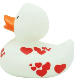 Badeand Babylegetøj|Badelegetøj>- Hvid m. Røde Hjerter