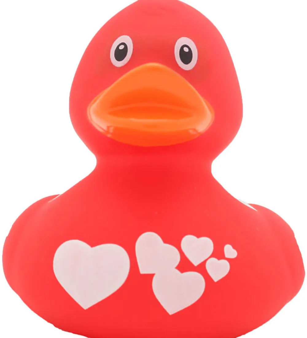 Badeand Babylegetøj|Badelegetøj>- Rød And m. Hvide Hjerter