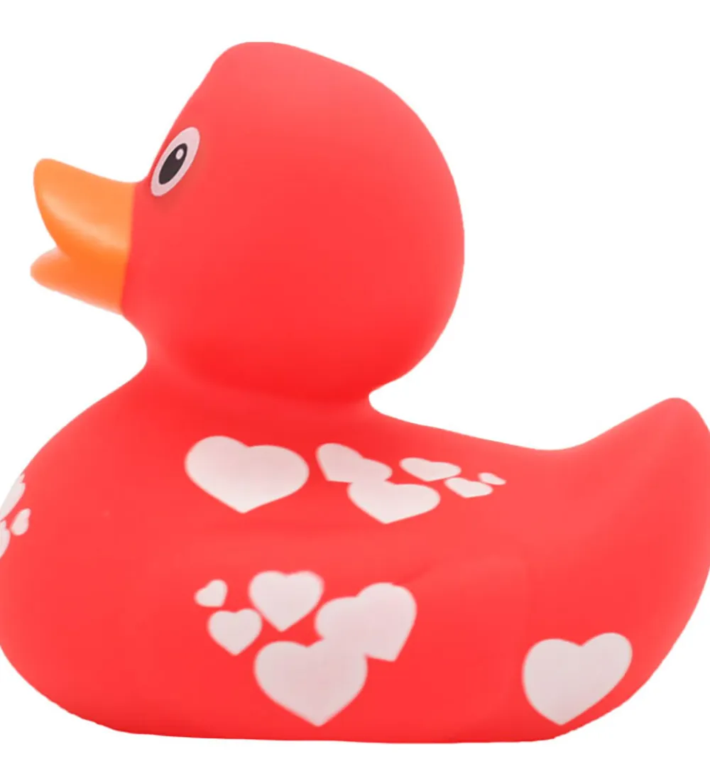 Badeand Babylegetøj|Badelegetøj>- Rød And m. Hvide Hjerter