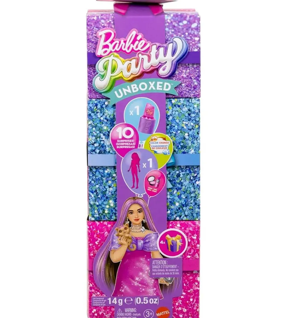 Barbie Figurer|Dukker Og Tilbehør>Dukke - Party Unboxed Pink Curvy Doll