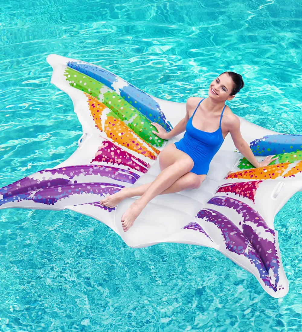 Bestway Udeleg Og Udendørs Legetøj|Strandlegetøj>Flyder - 294x193 cm - Rainbow Butterfly