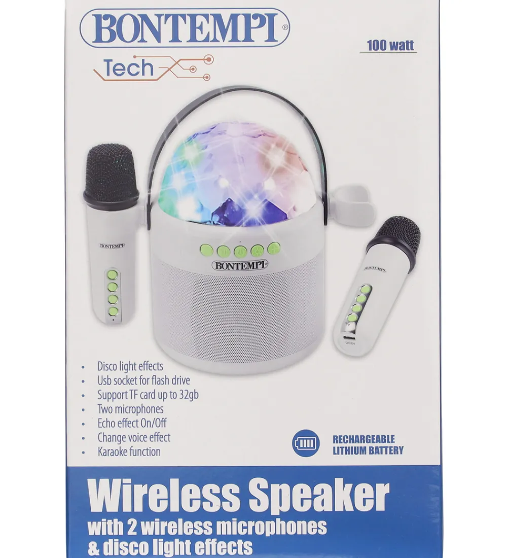 Bontempi Musikinstrumenter>Højtaler m. 2 mikrofoner/Lys - Trådløs
