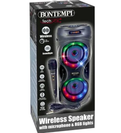 Bontempi Musikinstrumenter>Højtaler m. Mikrofon/Lys - 39 cm - Trådløs