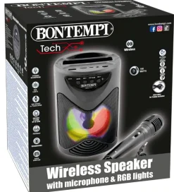 Bontempi Musikinstrumenter>Højtaler m. Mikrofon/Lys - 18 cm - Trådløs