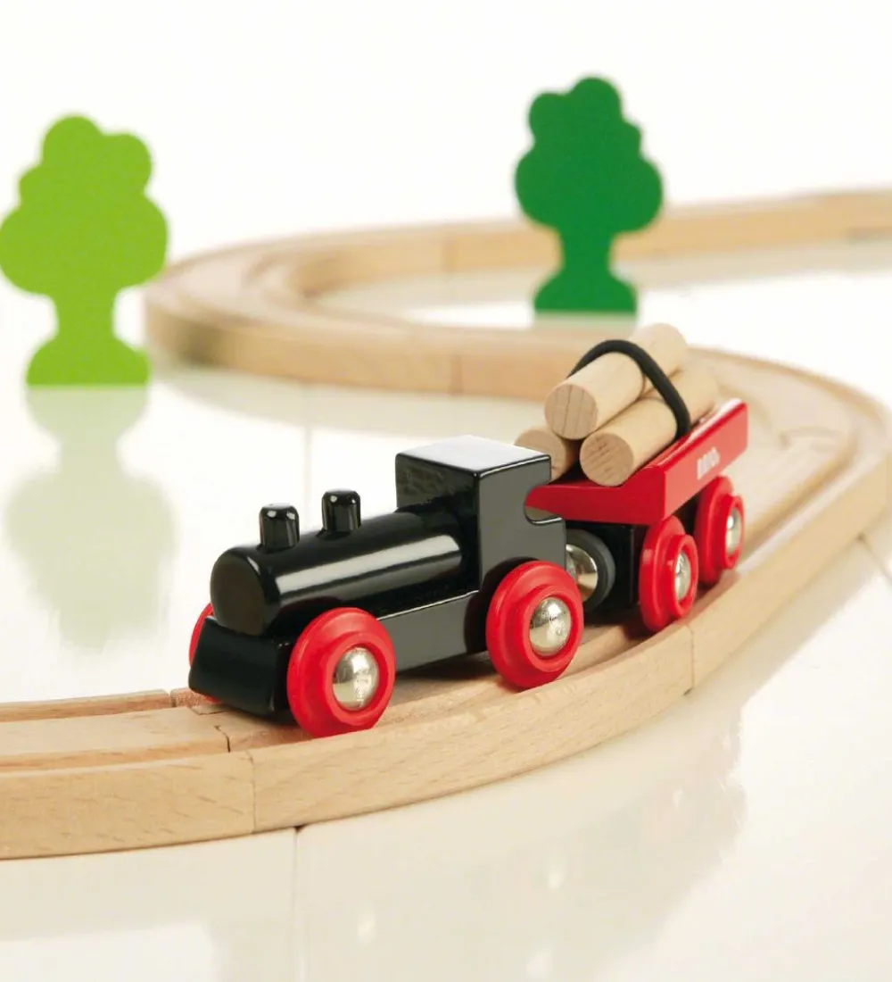 BRIO Brio>CLASSIC Togbane Sæt m. Skov - Rød/Sort 33042