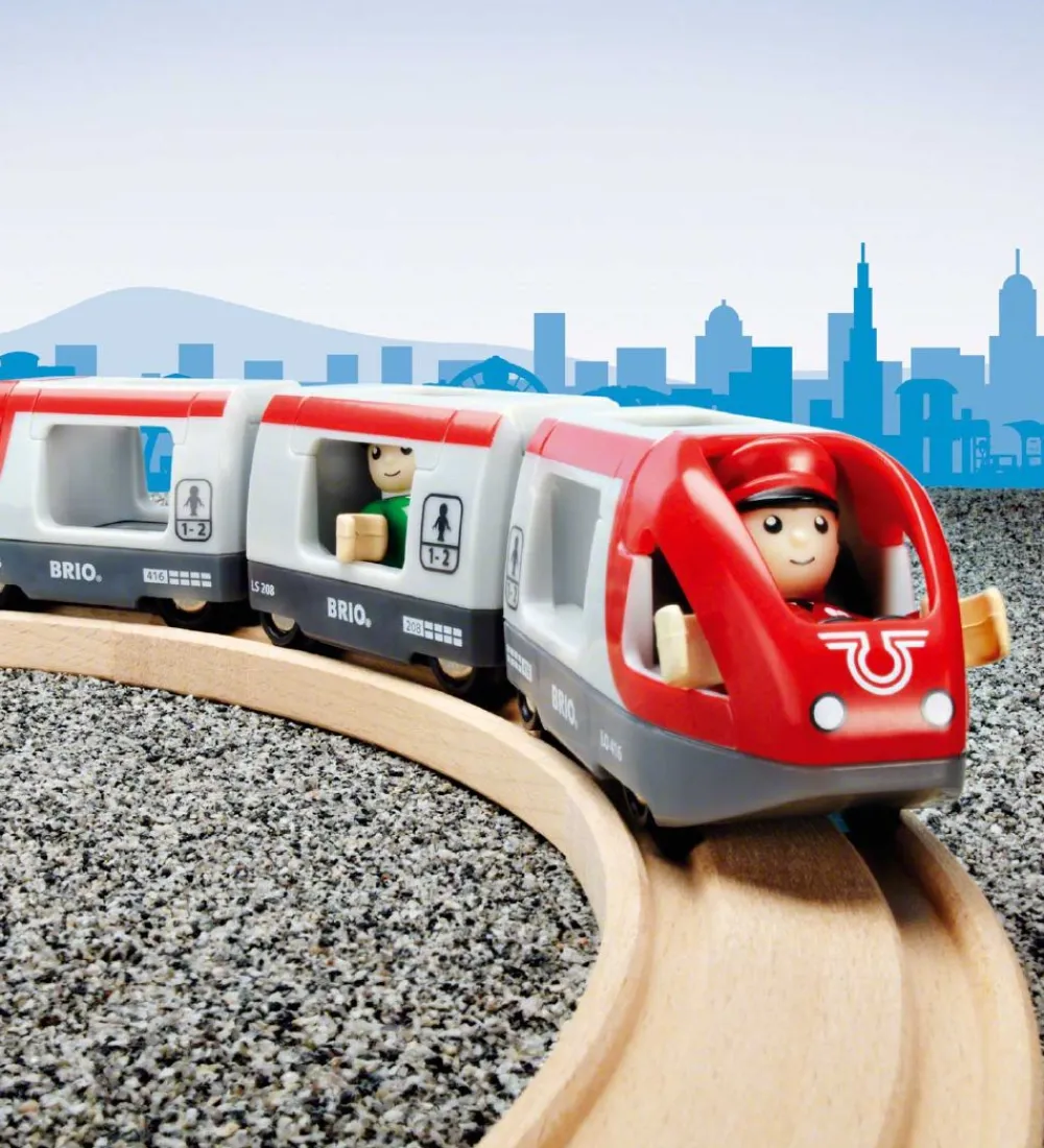BRIO Brio>Passagertog - 5 dele - Rød/Hvid 33505