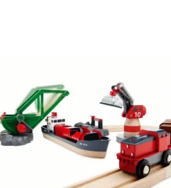 BRIO Brio>Togbane Havnesæt - 16 dele - Rød 33061