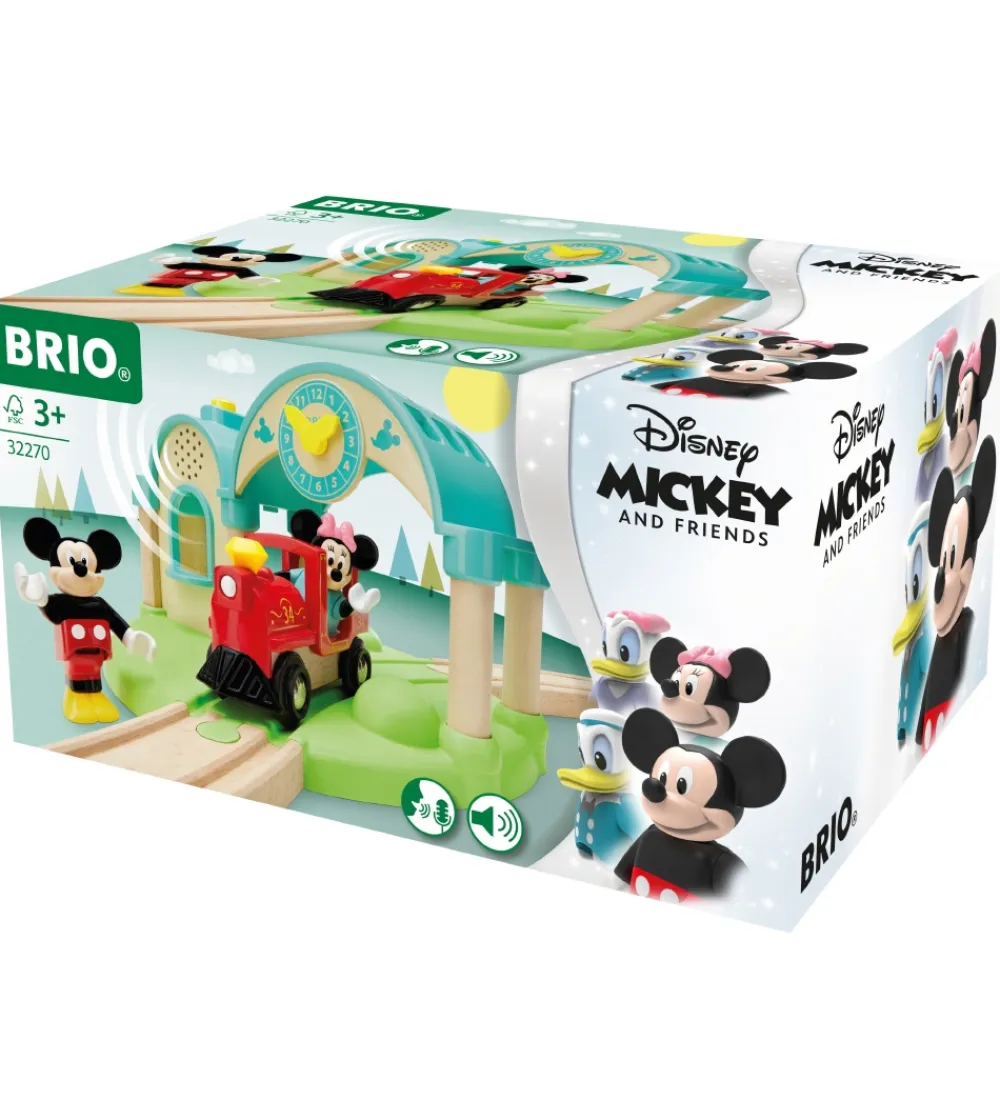 BRIO Brio>Togstation m. Mickey Mouse - 4 Dele - Lydoptager 32270
