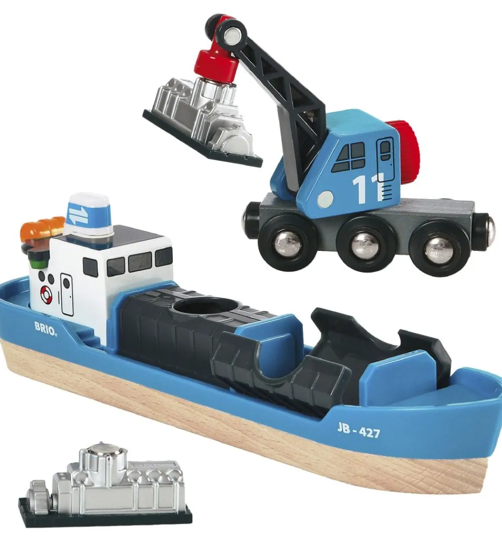 BRIO Brio>World Fragtskib og Kran - Blå 33534