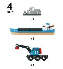 BRIO Brio>World Fragtskib og Kran - Blå 33534