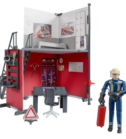 Bruder Figurer>Legesæt - bworld - Brandstation m. Brandbekæmper - 62702