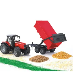 Bruder Traktorer>Traktor - Massey Ferguson 7480 m. Tipvogn - 02045