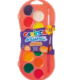 Carioca Maling|Kreativ Leg>Akvarelmaling - 12 Farver - Neon