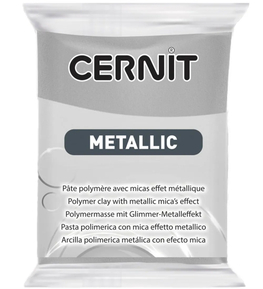 Cernit Modellervoks>Polymer Ler - Metallic - Sølv
