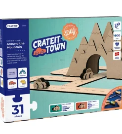 Crateit Trælegetøj|Kreasæt>Kreasæt - Town - Træ - Rundt Om Bjerget - 31 Del