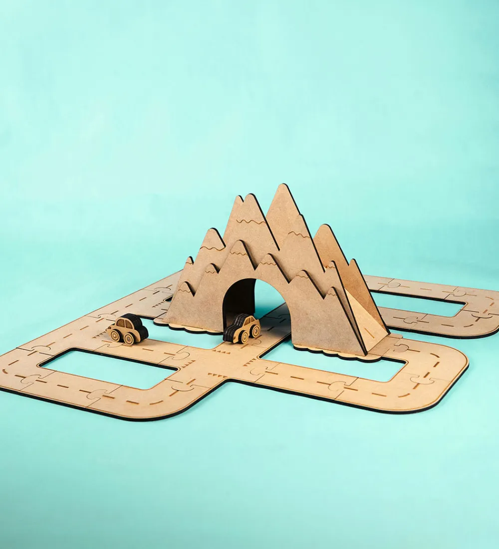 Crateit Trælegetøj|Kreasæt>Kreasæt - Town - Træ - Rundt Om Bjerget - 31 Del