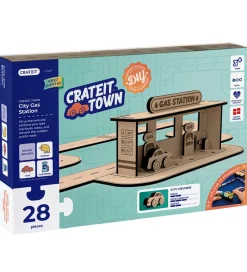 Crateit Trælegetøj|Kreasæt>Kreasæt - Town - Træ - Tankstation - 28 Dele