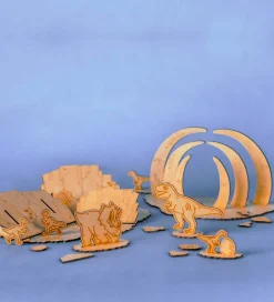 Crateit Kreasæt|Trælegetøj>Kreasæt - Dinosaur - Træ - Kampen i Ødemarken - 48 Dele