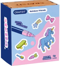 Crateit Kreasæt|Trælegetøj>Kreasæt - Enhjørning - Træ - Regnbuevenner