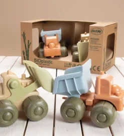 Dantoy Strandlegetøj>BIO Plastic Bulldozer & Lastbil - 17 cm - Pastel