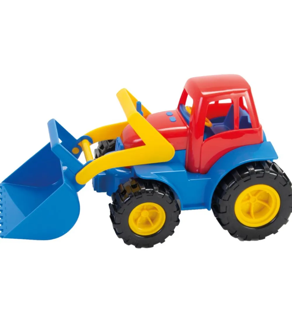 Dantoy Traktorer|Strandlegetøj>Traktor m. Grab - 30 cm - Rød/Blå