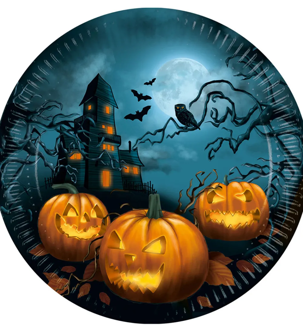 Decorata Party Halloween>Paptallerkner - 8-pak - 23 cm - Halloween