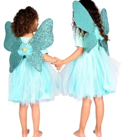 Den Goda Fen Udklædningstøj|Halloween>Udklædning - Fekjole m. Vinger/Tryllestav - Turkis