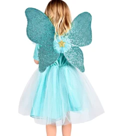 Den Goda Fen Udklædningstøj|Halloween>Udklædning - Fekjole m. Vinger/Tryllestav - Turkis