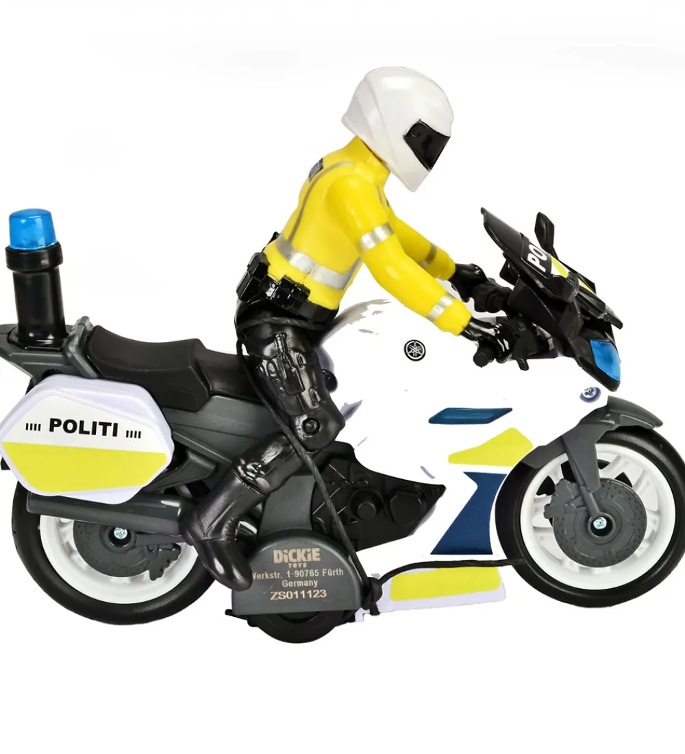 Dickie Toys Figurer|Biler, Tog Og Køretøjer>Politimotorcykel m. Figur - Yamaha - Lys/Lyd