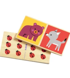 Djeco Spil>Domino - Træ - 28 Brikker - Dyr