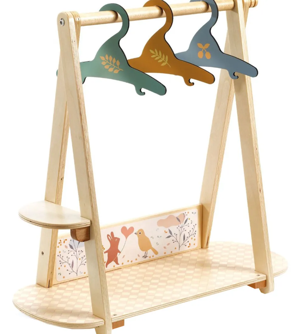 Djeco Trælegetøj>Dukkelegetøj - Tøjstativ - Træ