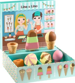 Djeco Rolleleg|Legemad>Isbod - Træ Lina & Lino