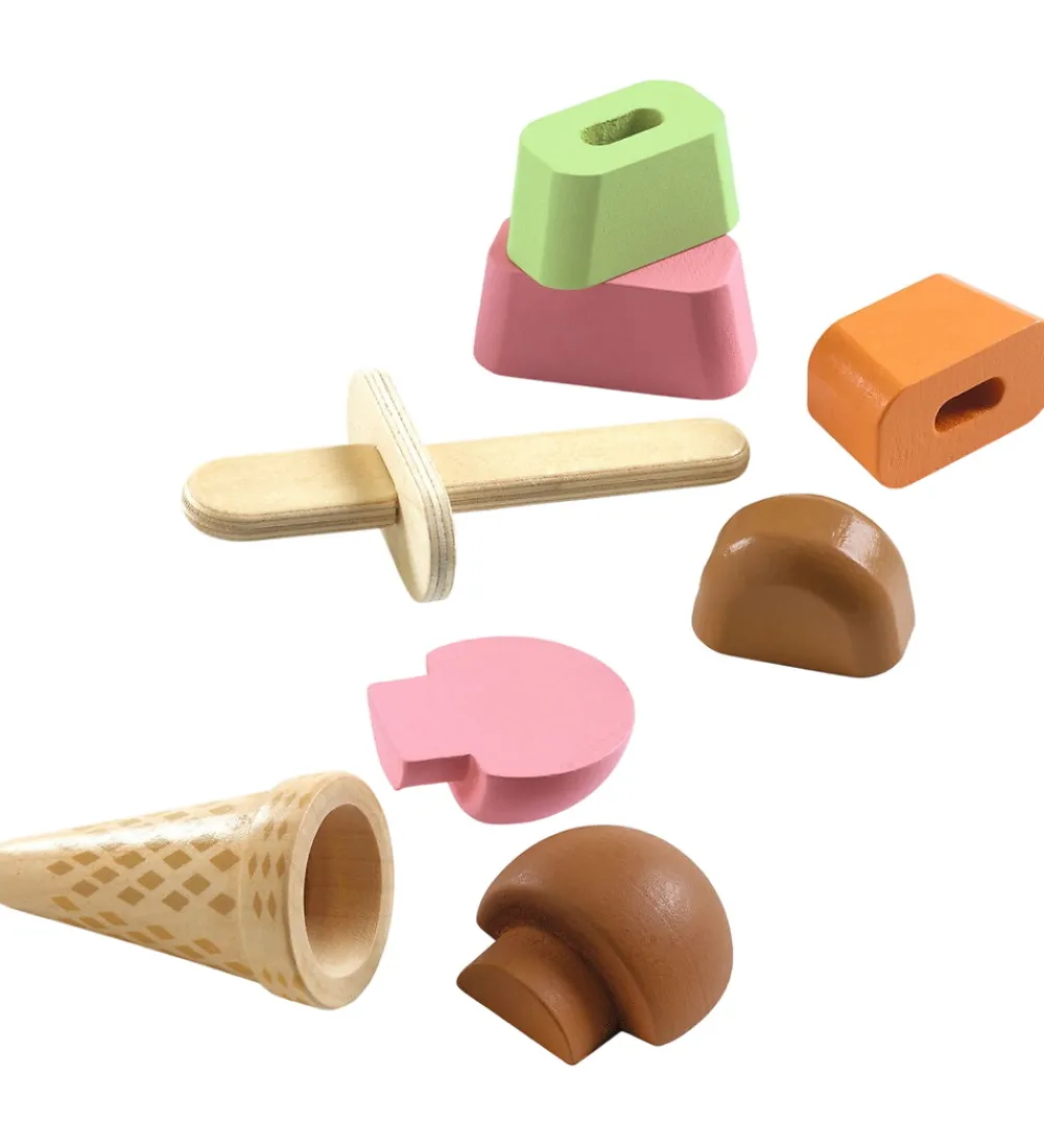 Djeco Rolleleg|Legemad>Isbod - Træ Lina & Lino