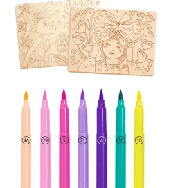 Djeco Kreasæt>Kreasæt - Farvelægning På Træ - Sweet Girls