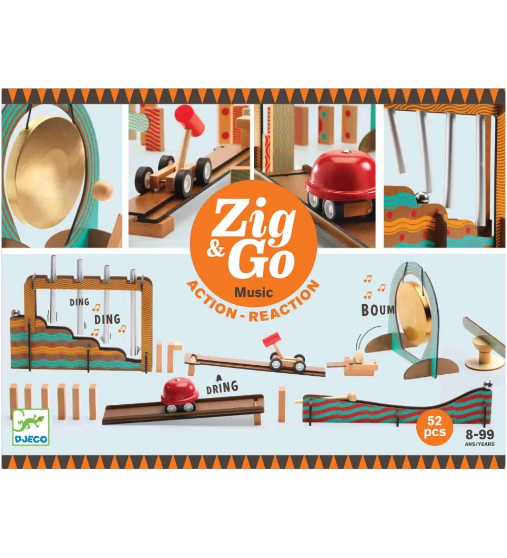 Djeco Kuglebaner>Kuglebane - Træ - Zig & Go - 52 dele - Music